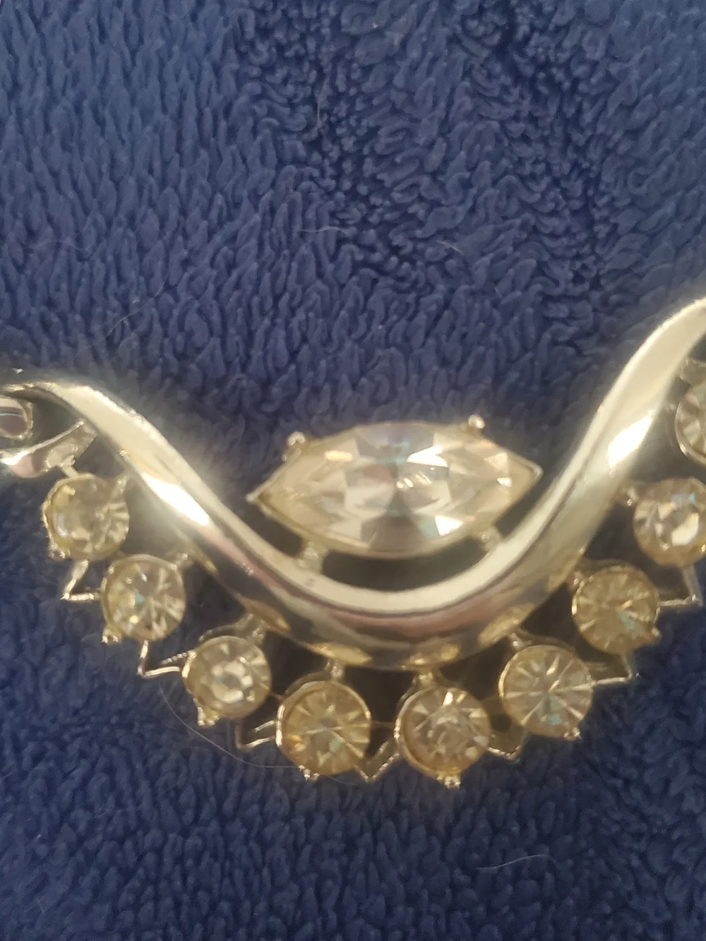 Coro Silver-Tone Crystal Wave Necklace